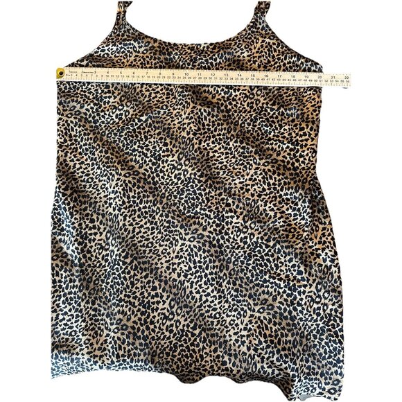 Vintage Amanda Stewart XL Animal Print Satin Nightgown Slip Dress Short - Picture 5 of 5